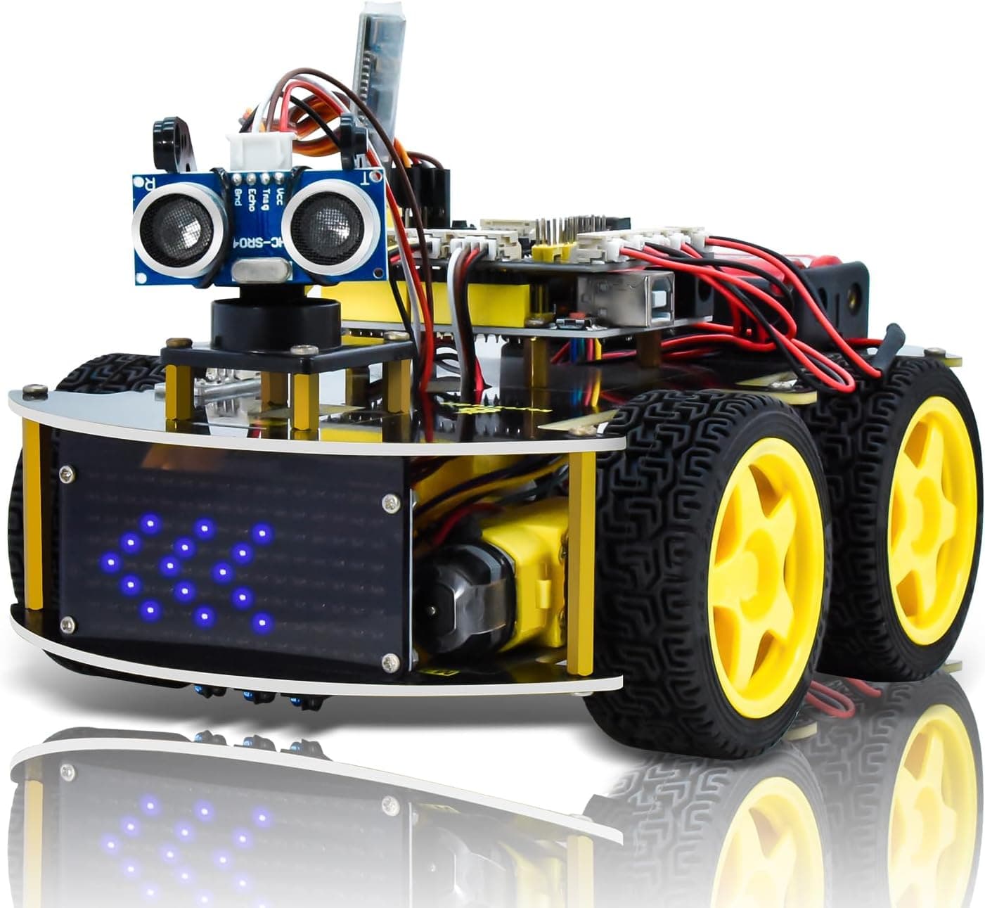 KEYESTUDIO Smart Car Robot,4WD Programmable DIY Starter Kit for Arduino for Uno R3
